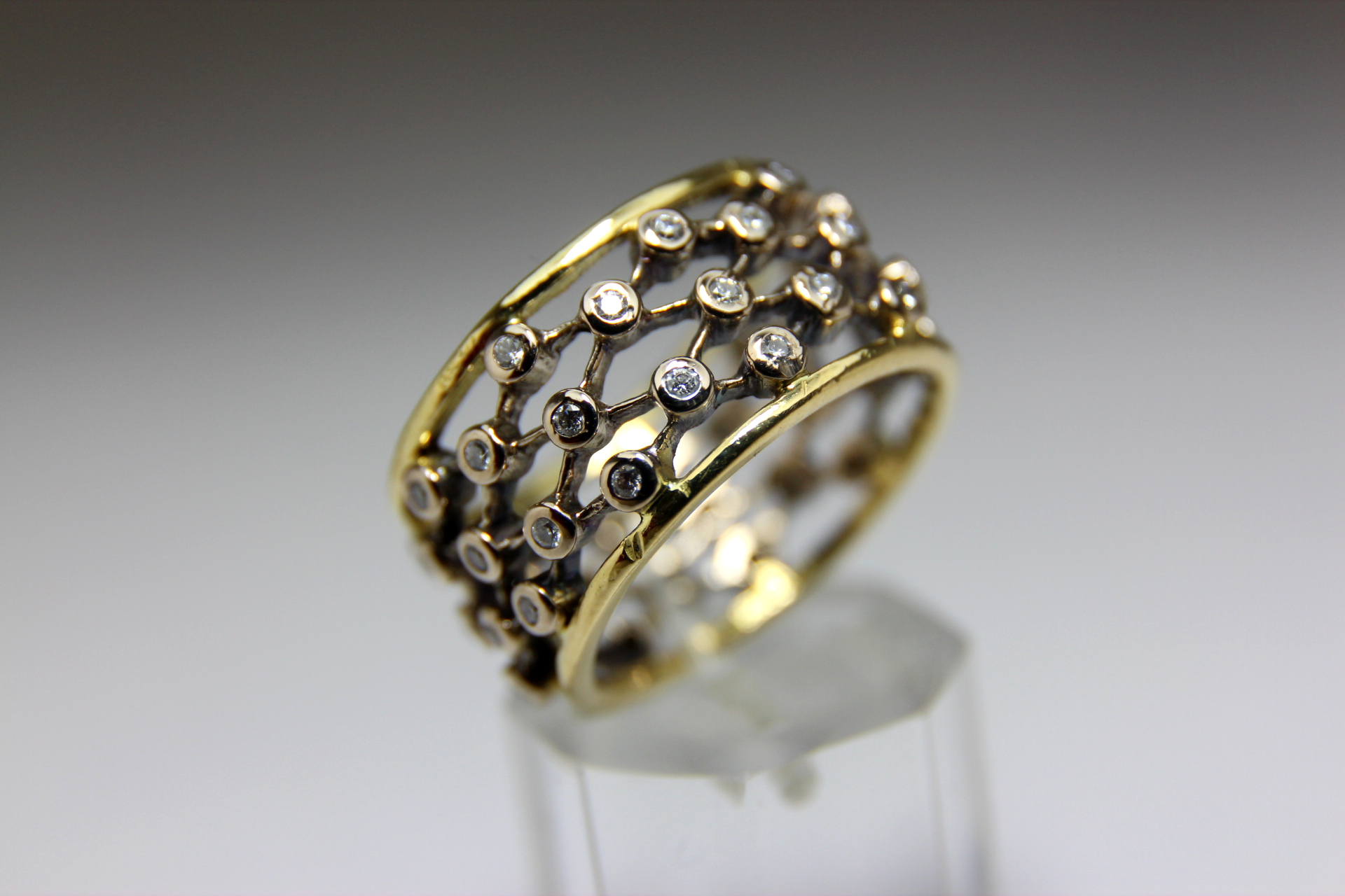 ANILLO ORO BICOLOR Y BRILLANTE