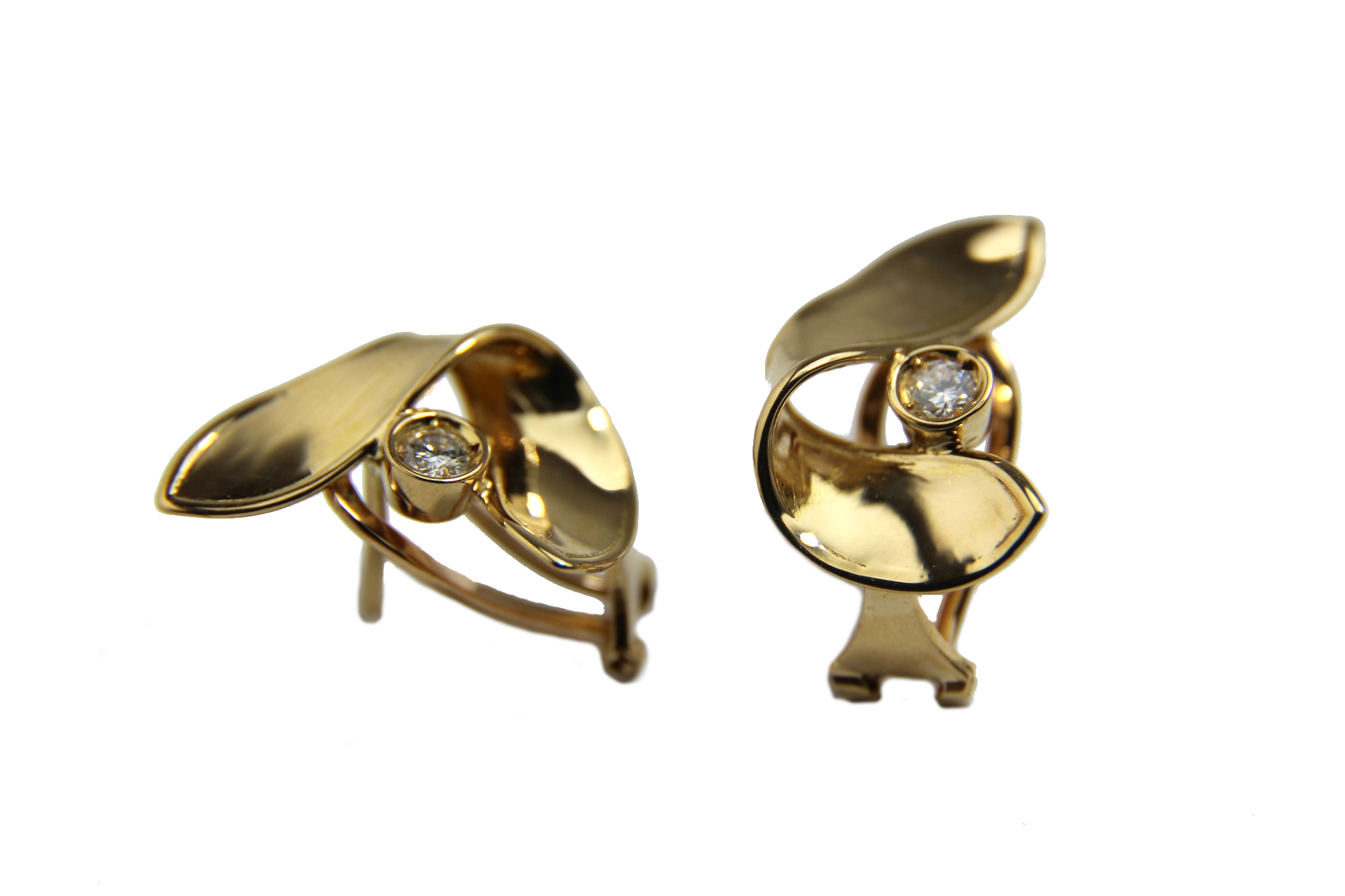 PENDIENTES ORO AMARILLO Y BRILLANTE