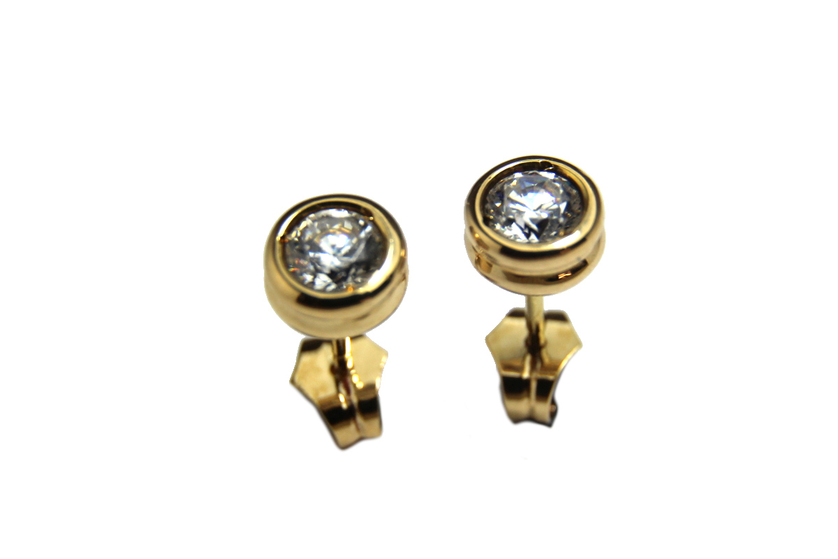 PENDIENTES ORO AMARILLO Y CIRCONITA