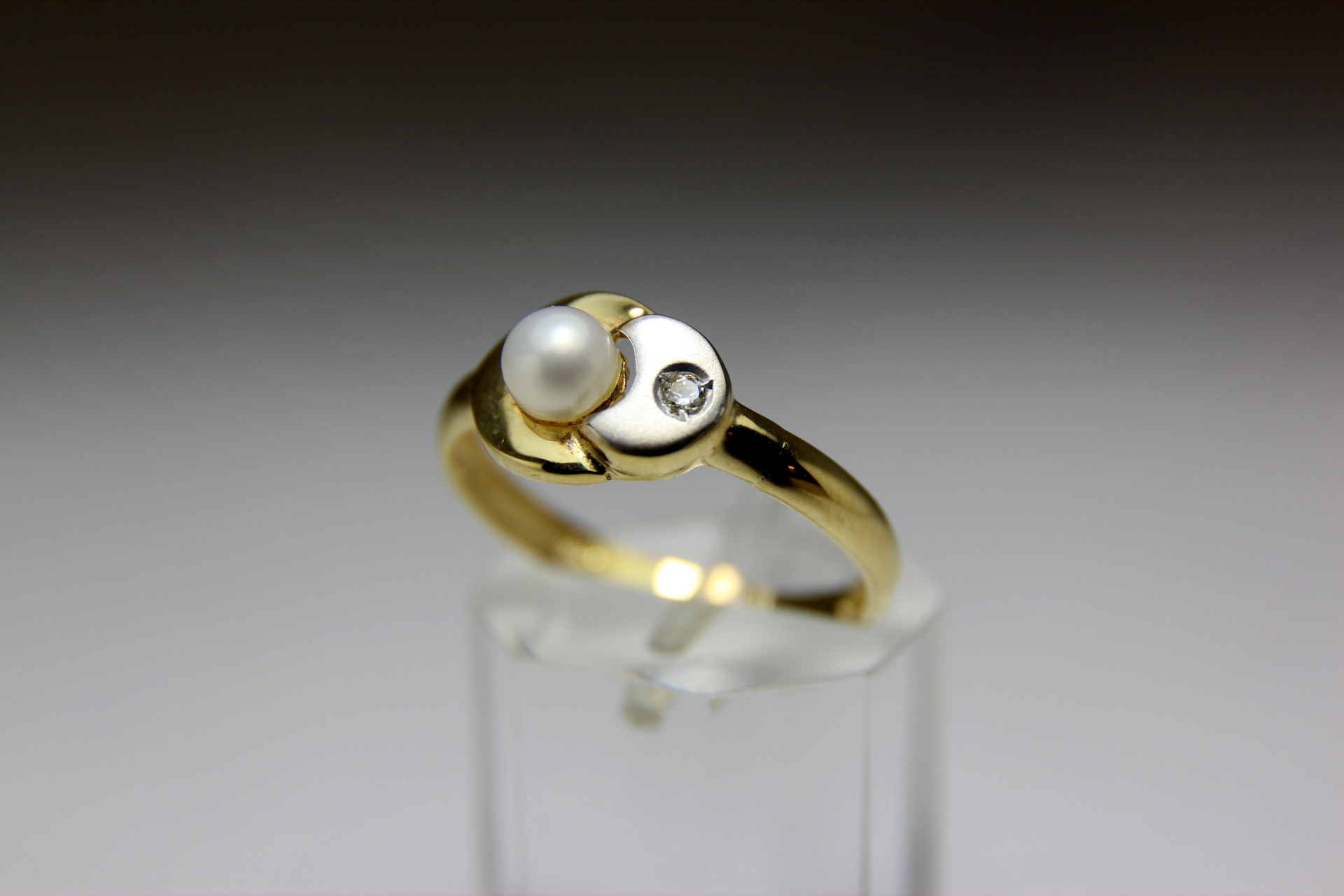 ANILLO ORO BICOLOR Y BRILLANTE