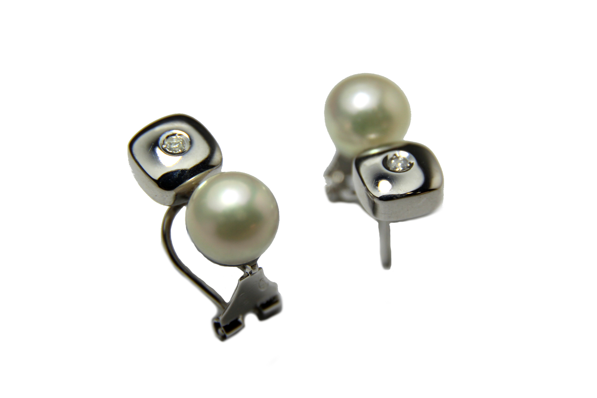 PENDIENTES ORO BLANCO Y BRILLANTE