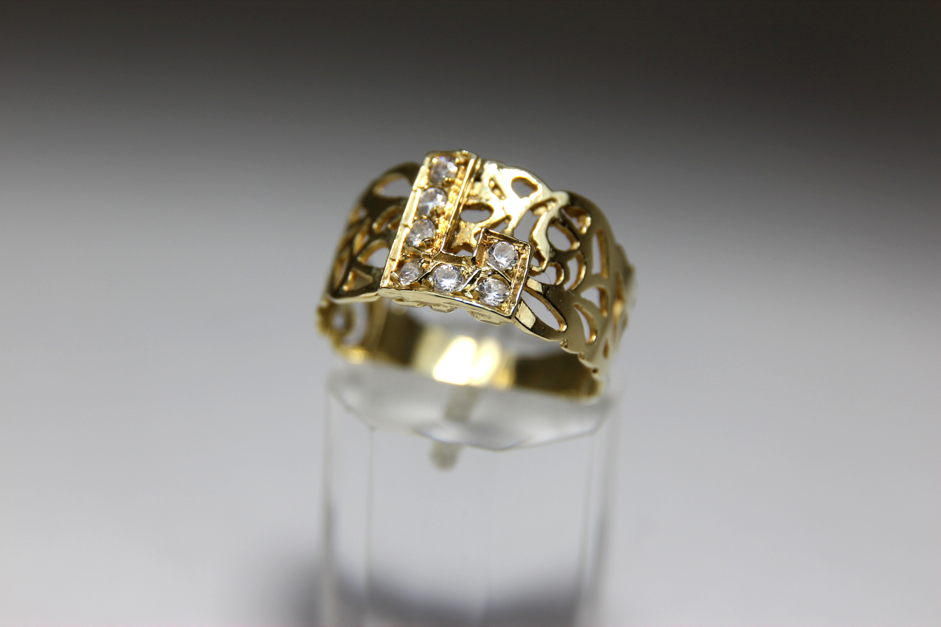 ANELL OR GROC I CIRCONITA 14K