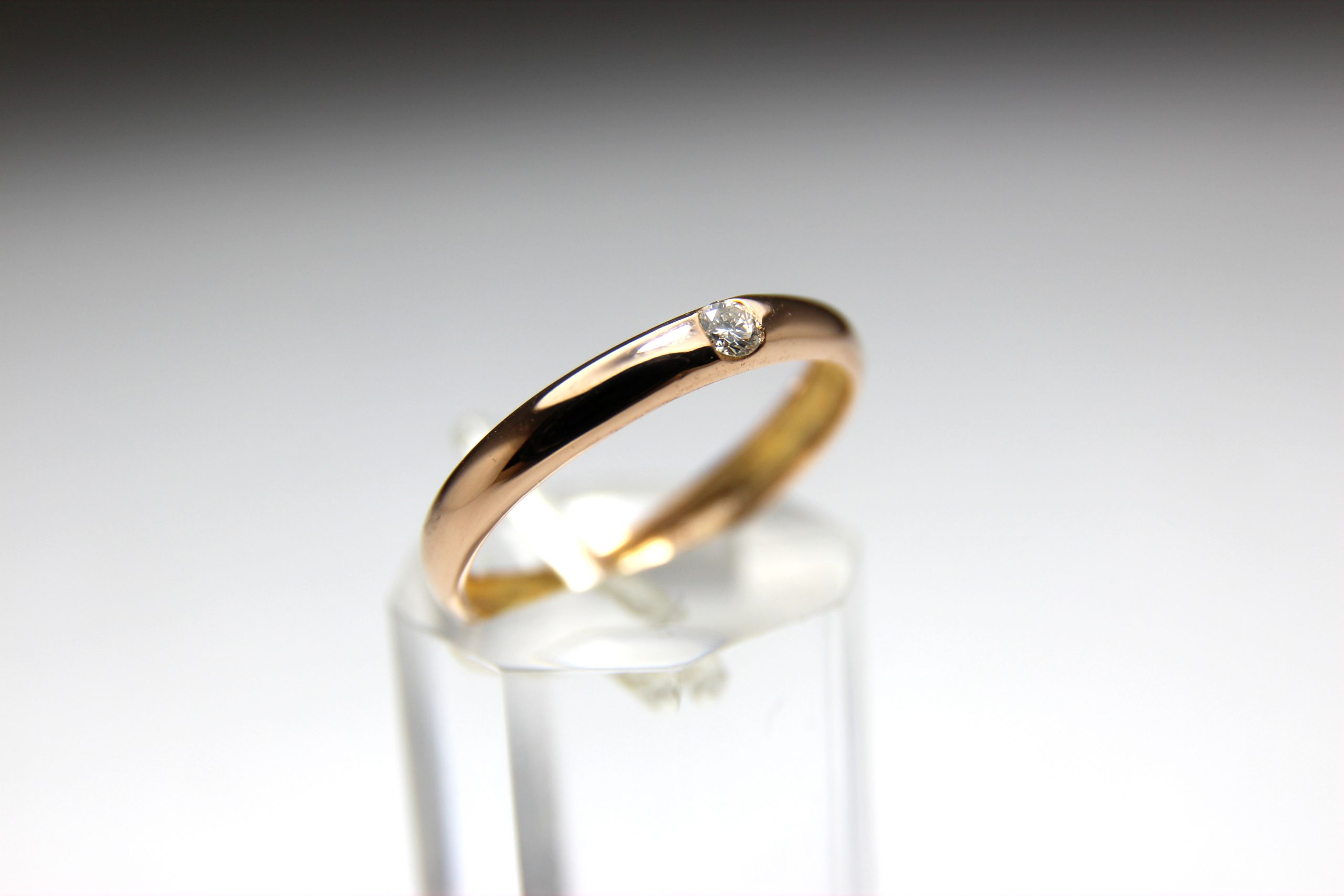 ANILLO ORO ROSADO Y BRILLANTE