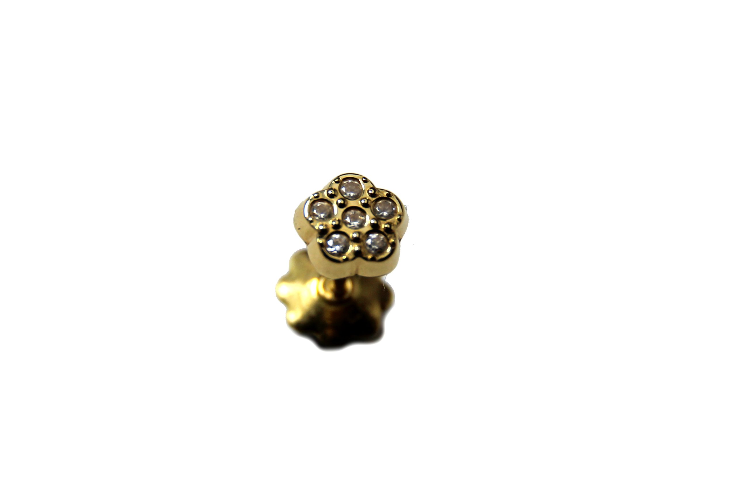 PENDIENTE ORO AMARILLO Y CIRCONITA